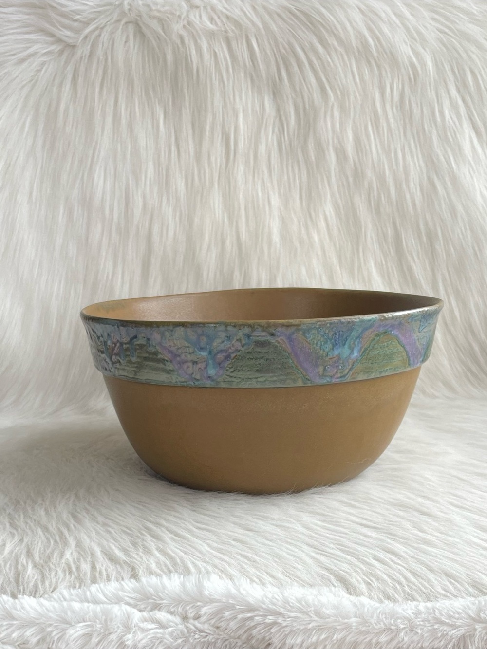 Bennington Potters Vermont vintage large glazed ceramic farmhouse bowl